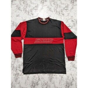VINTAGE 90s Top Dawg Mens Jersey Sweatshirt Black Red Spell Out Long Sleeve